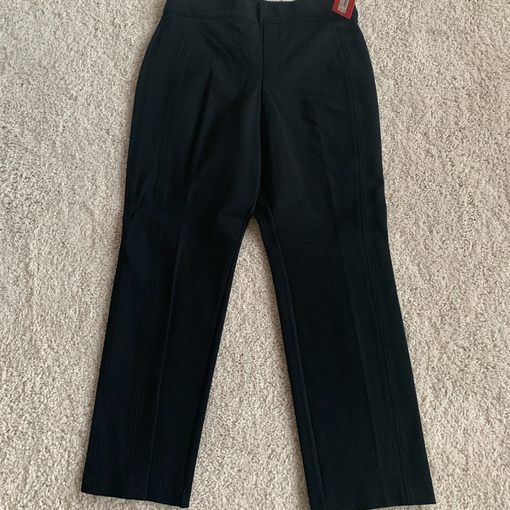 Spanx, tags on. Classic black straight leg in ponte pants. Medium petite.